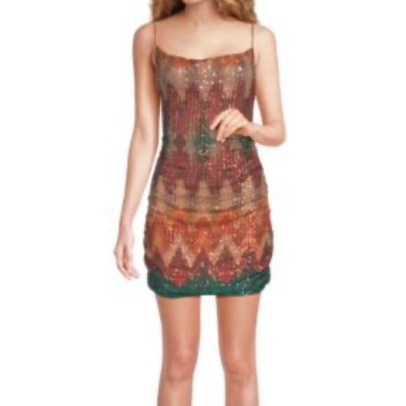 Ramy Brook dress Nia Sequin Chevron Bodycon Minidress size 2 - Picture 1 of 7